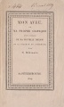 Mon aveu ou ma propre critique d`une passage de ma nouvelle theorie de la balance du commerce