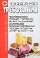 Рекомендуемые (регламентируемые) уровни содержания витаминов в витаминизированных пищевых продуктах. СанПиН 42-123-4717-88